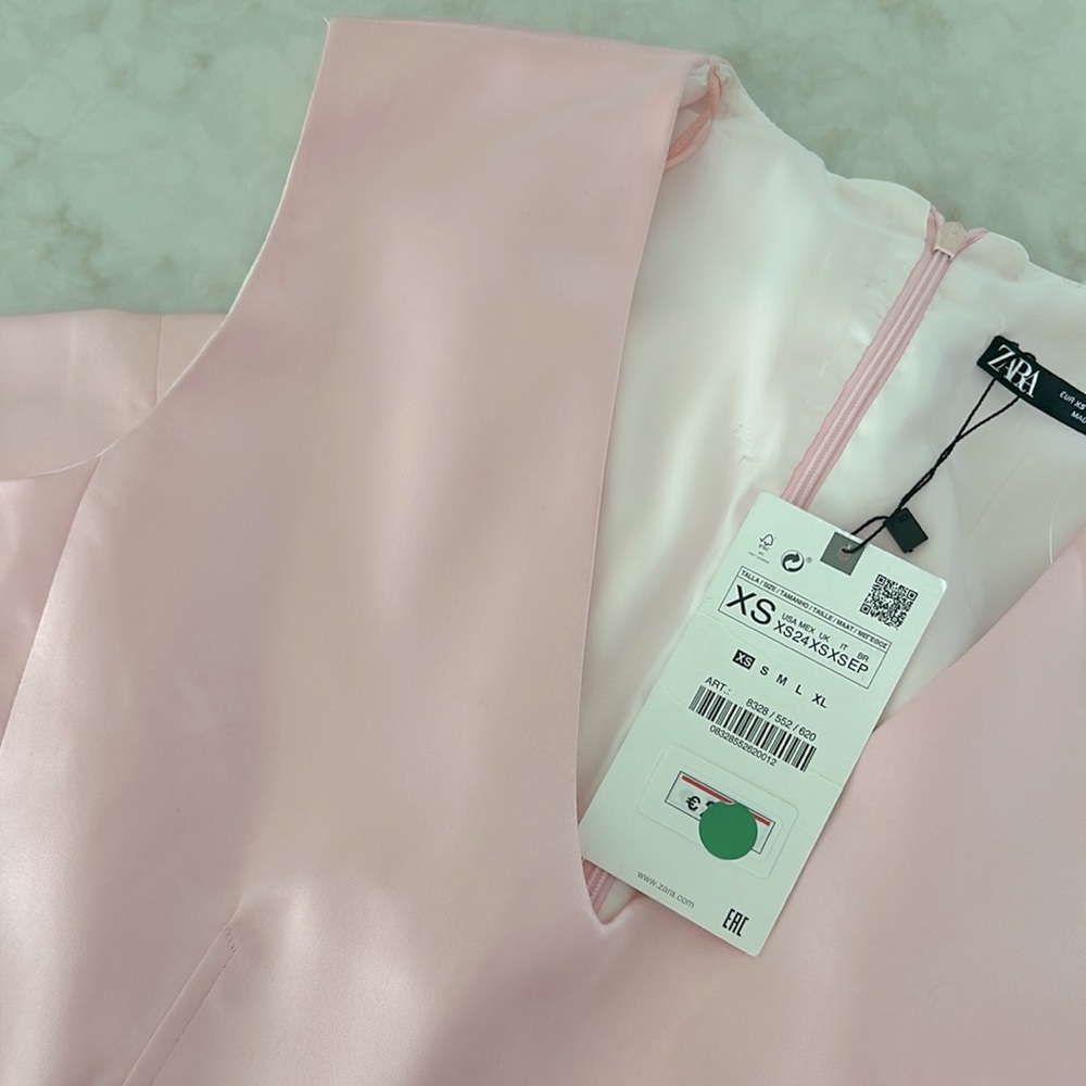 NWT Zara Satin Effect Mini Dress - Picture 9 of 9